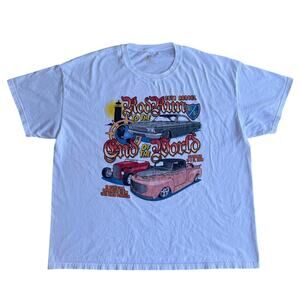 Vintage Washington Ocean Park Hot Rod 2009 Car Show ONP White Shirt Size 2XL